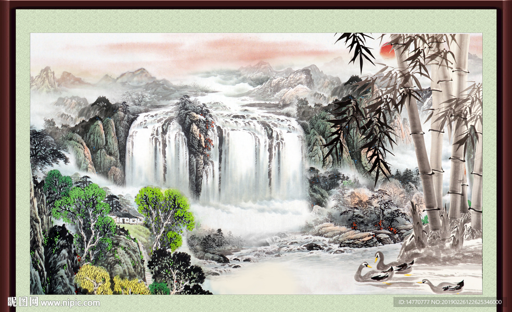 江山如画图 水墨竹子