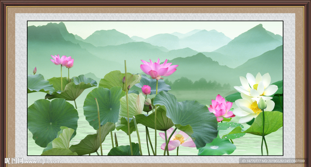荷花 国画荷花