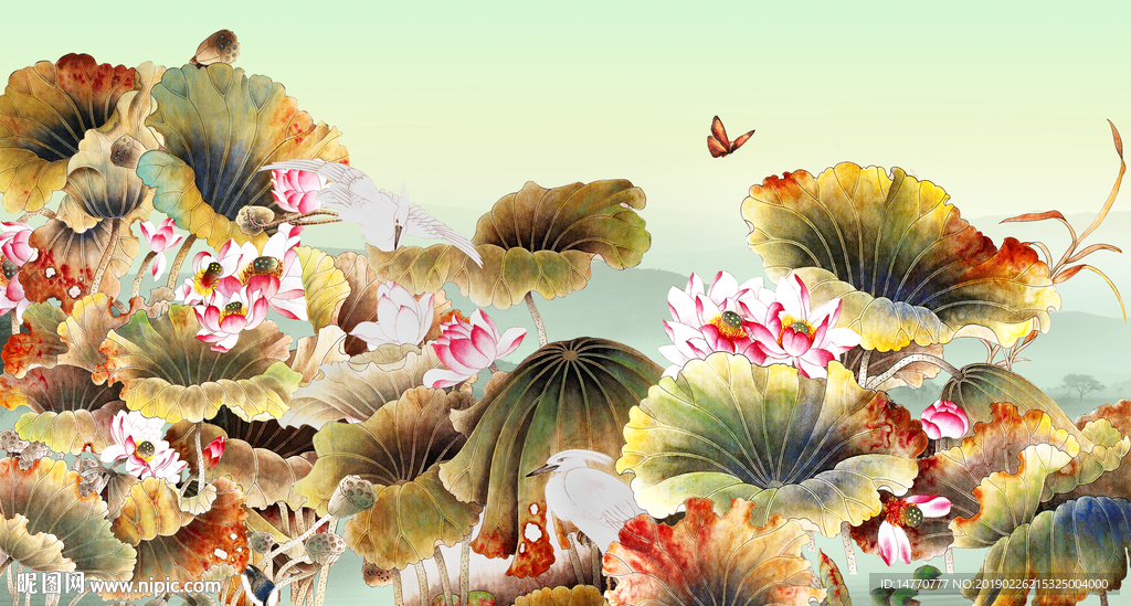 国画荷花