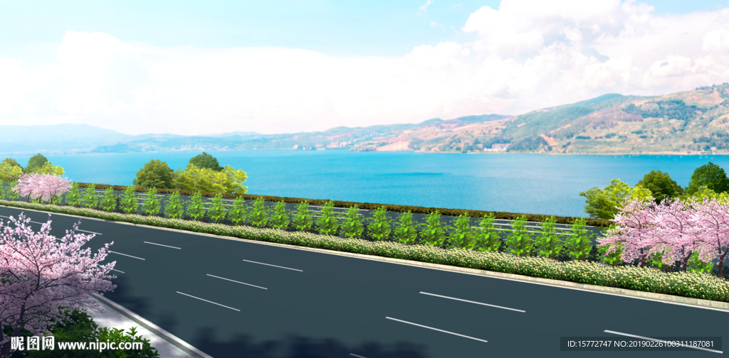 高速公路景观效果图