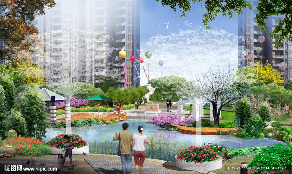 居住区景观效果图