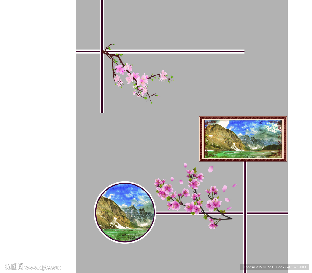 国画 山水花 梅花 小碎花