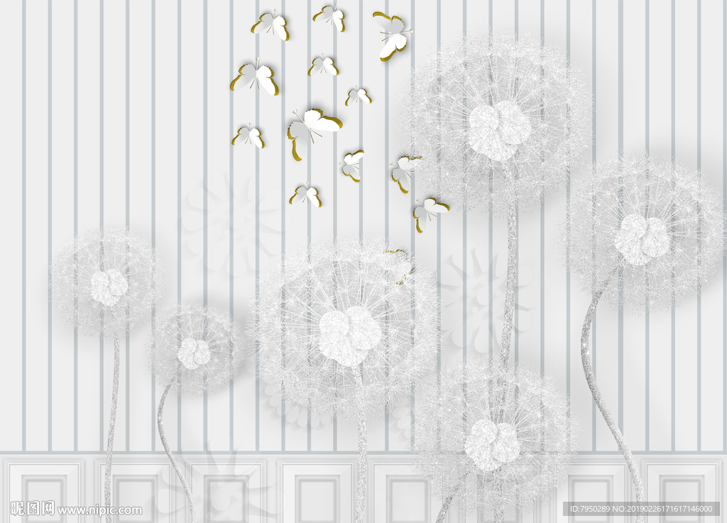 现代简约北欧蒲公英背景