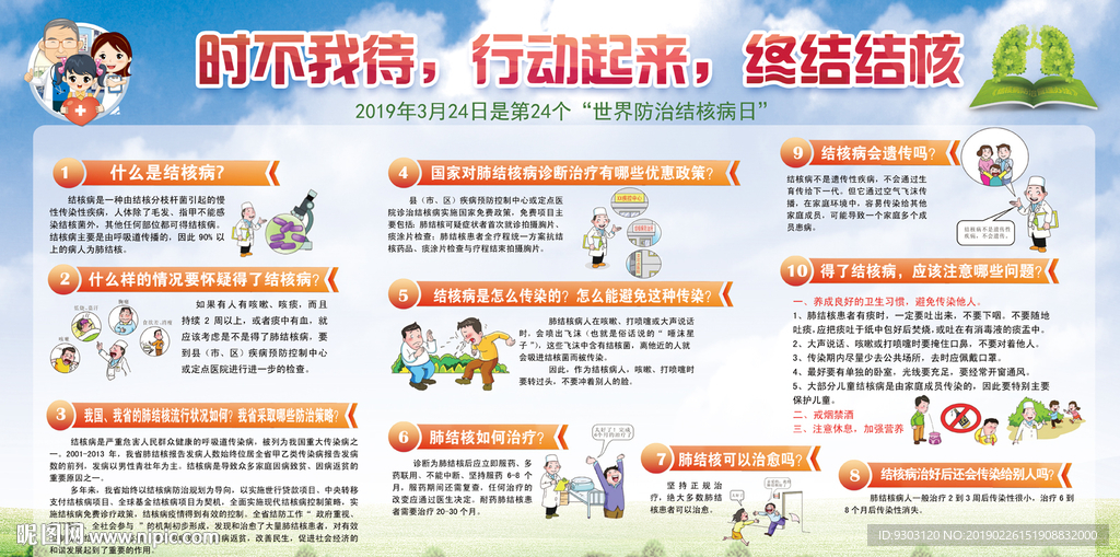 2019肺结核健康教育宣传栏