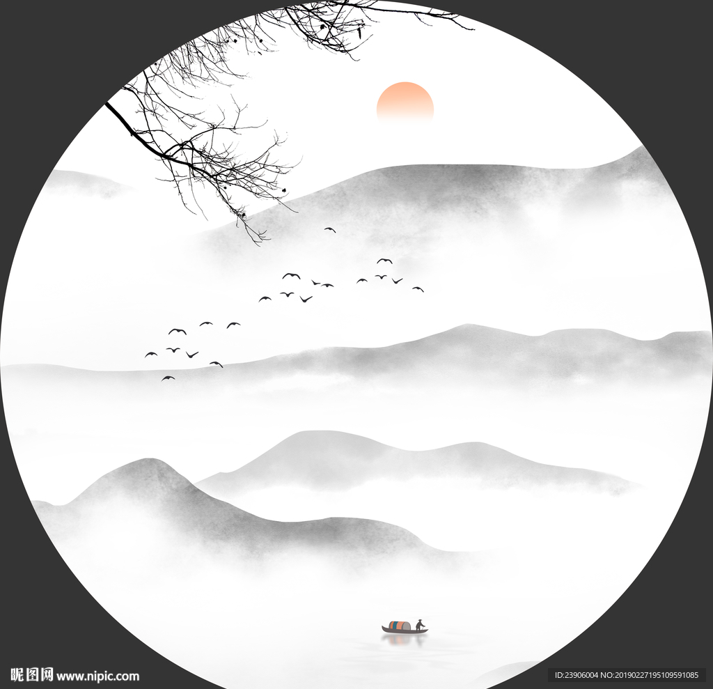 抽象山水画装饰画