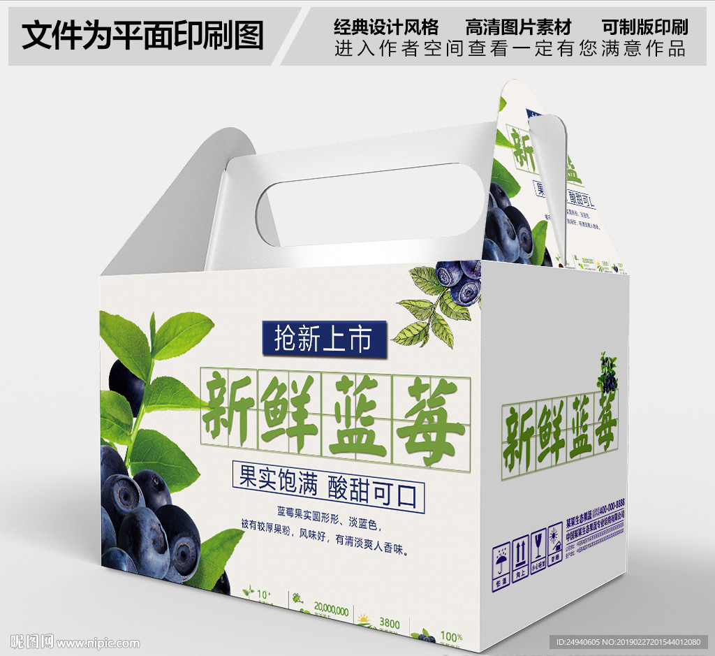 蓝莓包装盒包装箱设计