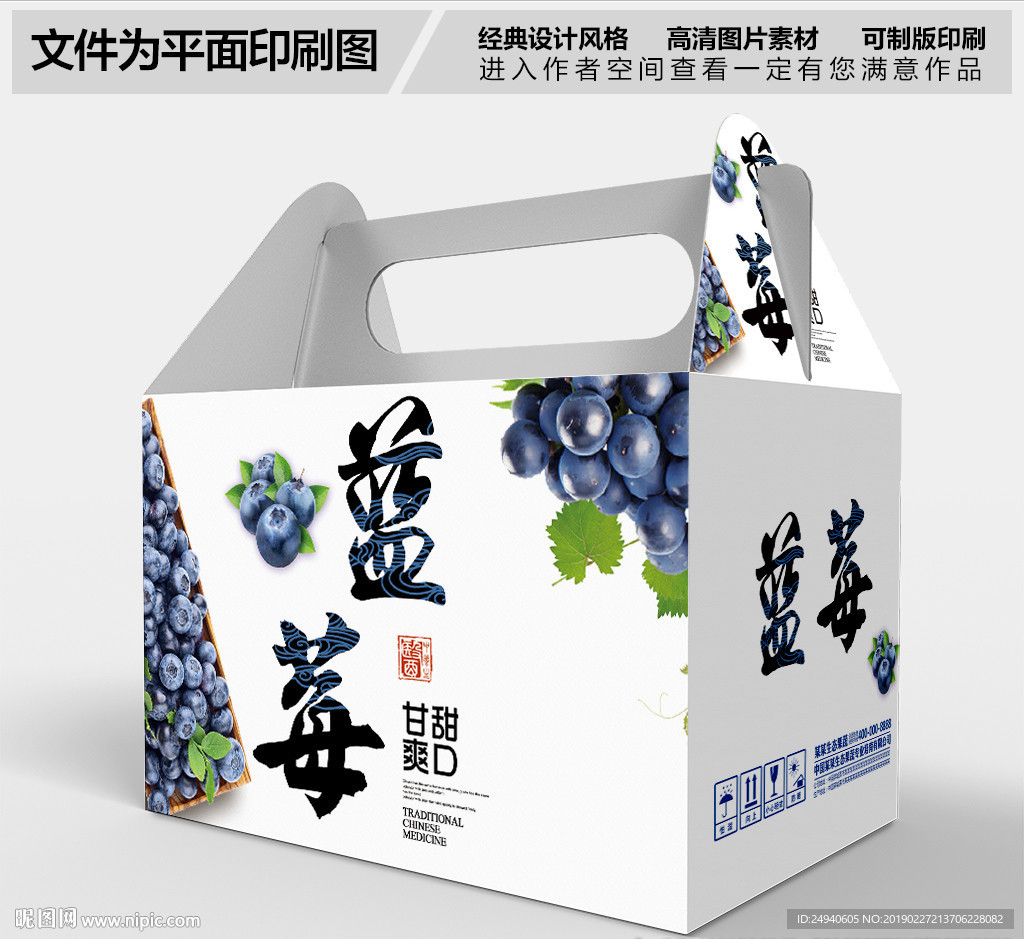 简约风格蓝莓包装设计