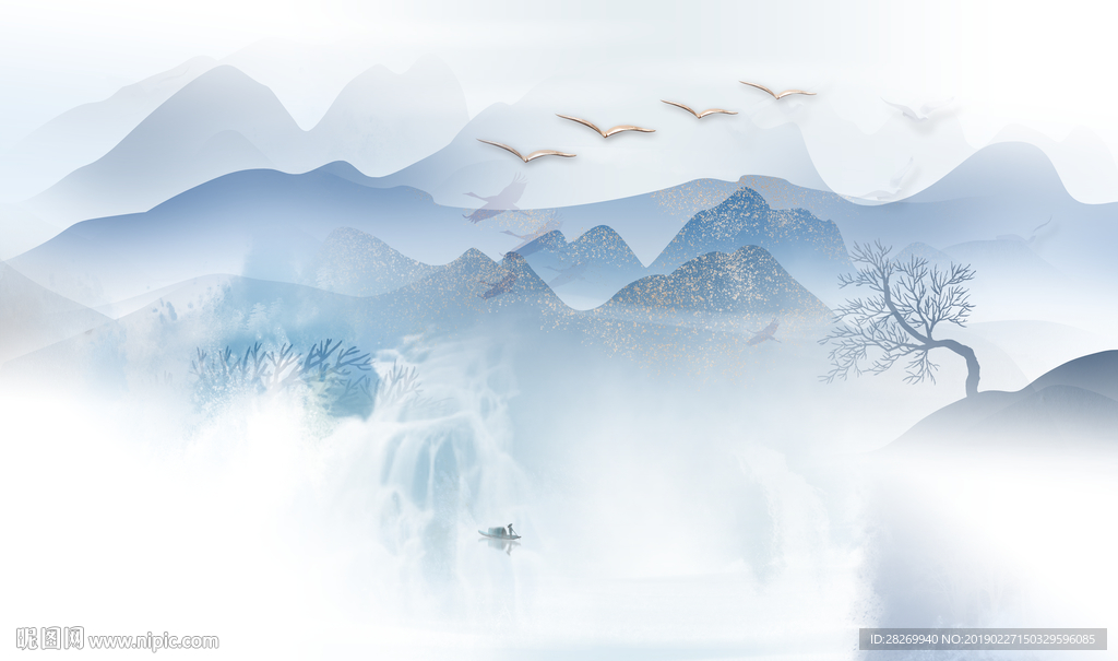 禅意山水挂画