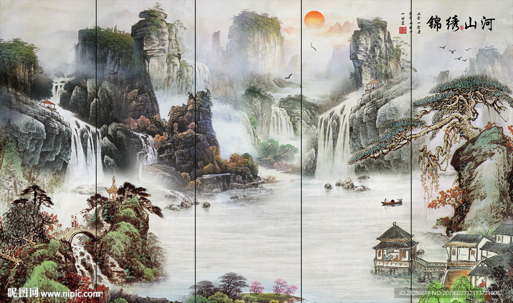 新中式背景墙