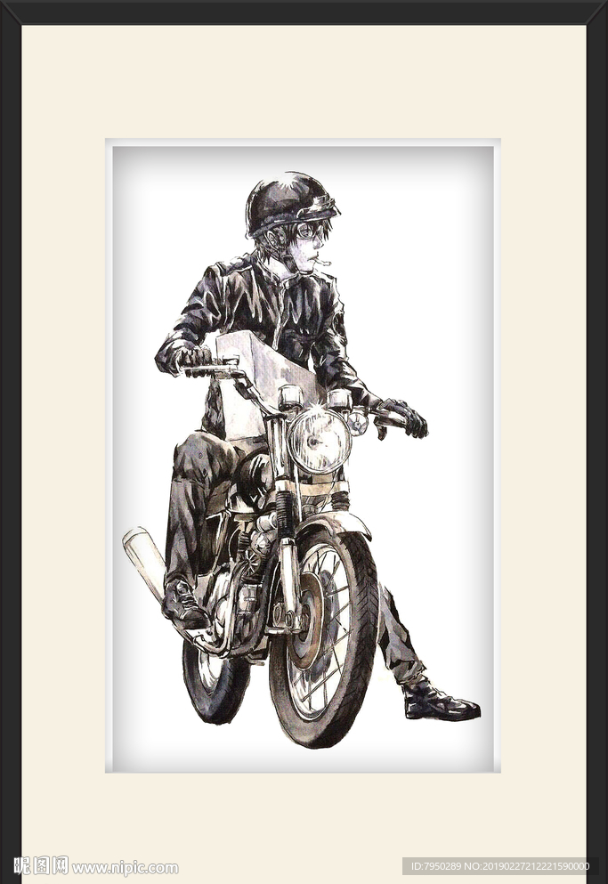 手绘人物装饰画