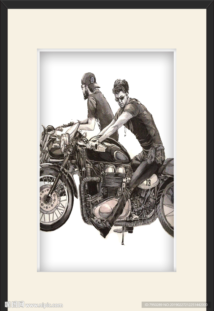 手绘人物装饰画