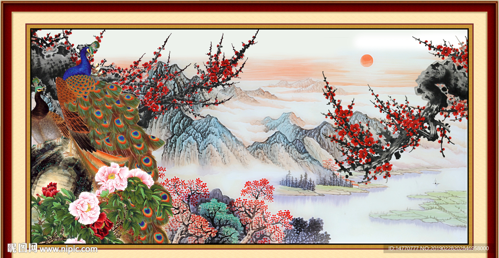 富贵孔雀图