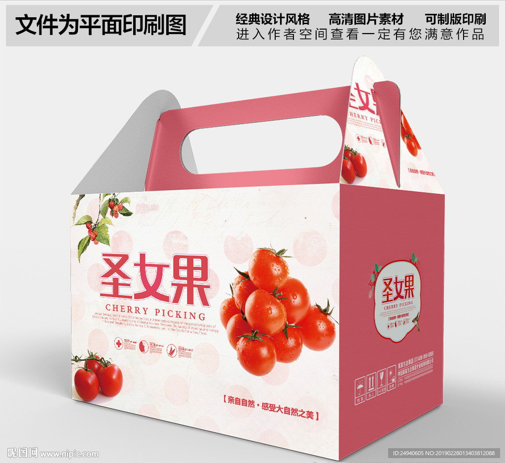 时尚风格圣女果礼盒包装设计
