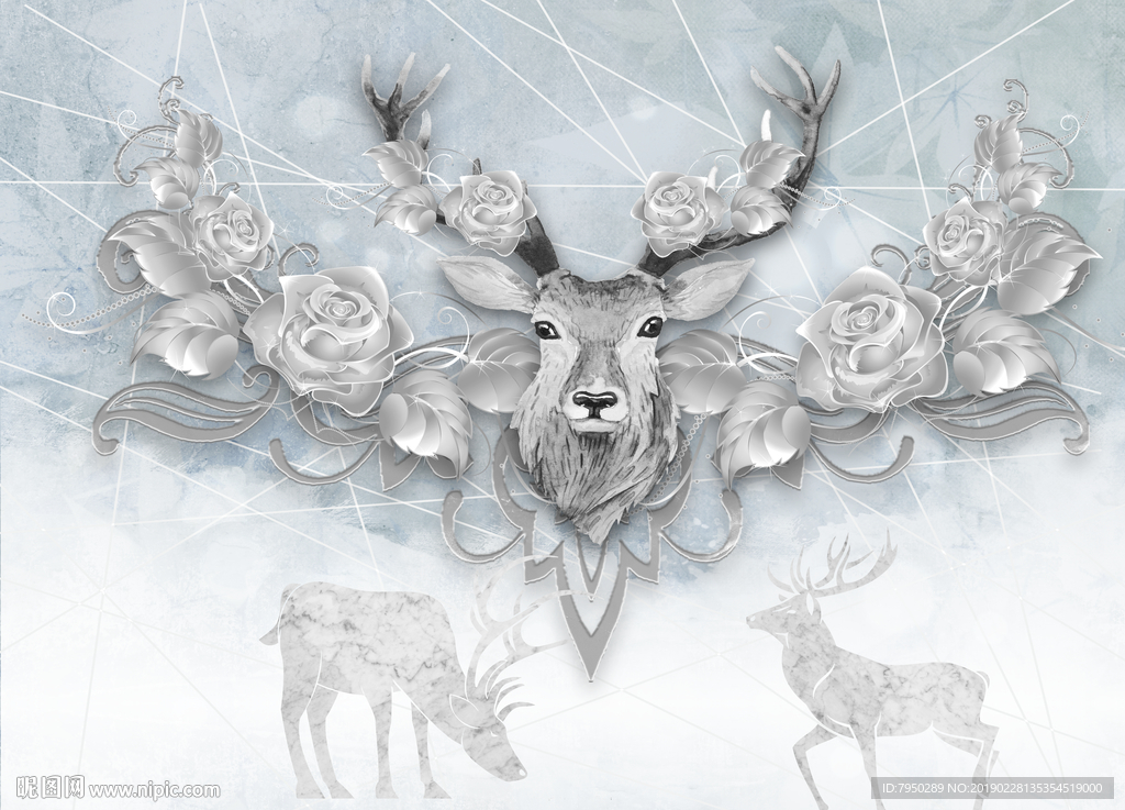 现代简约时尚北欧背景墙