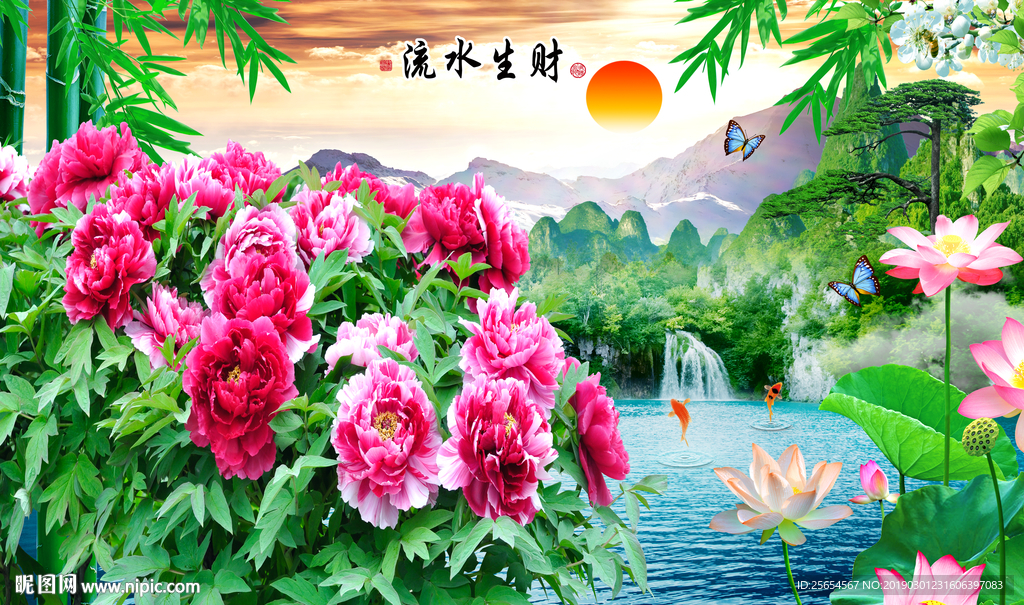 花开富贵牡丹 背景