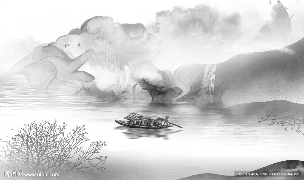 中式水墨山水