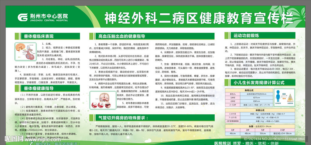 神经外科二病区健康教育宣传栏