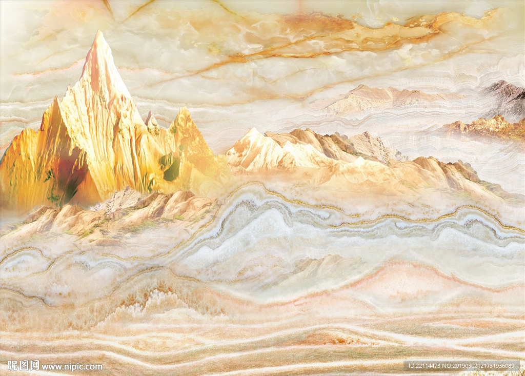 力拔山兮气盖世山水大理石纹电视