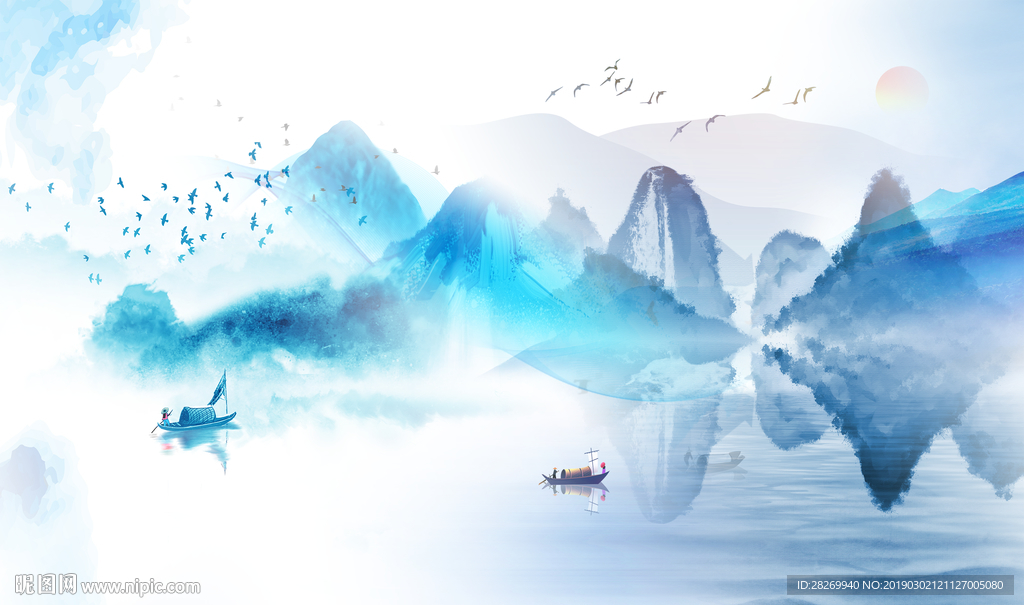 山水壁画