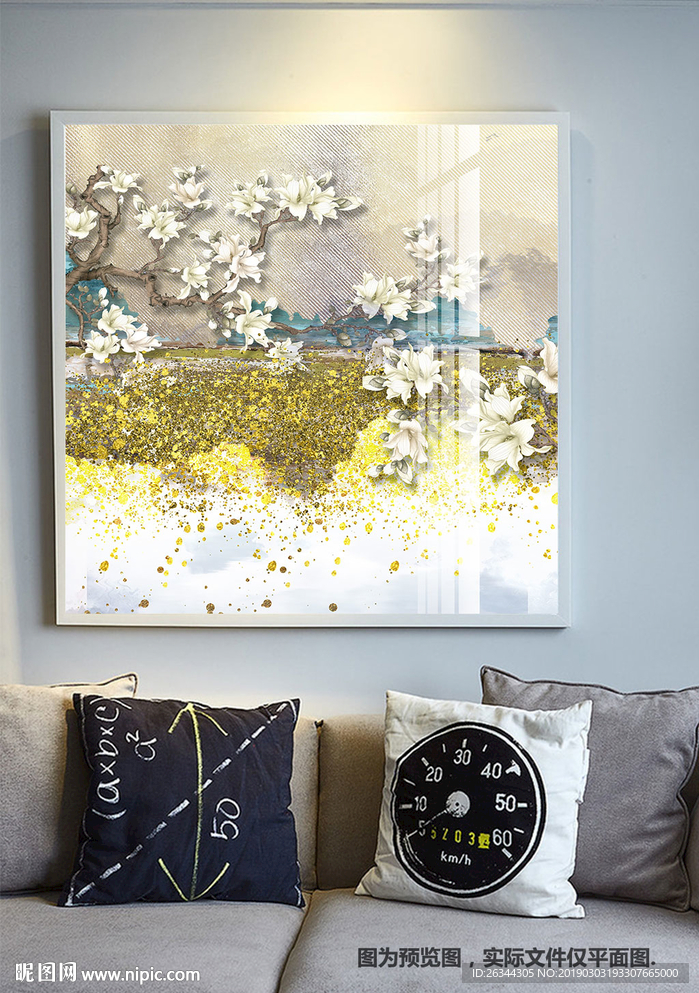 意境唯美工笔花鸟轻奢晶瓷画装饰