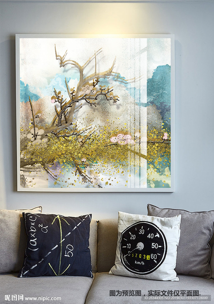 高档花鸟轻奢山水禅意装饰画