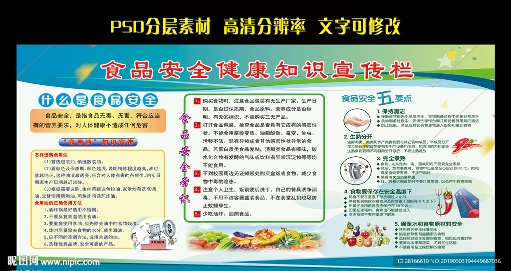食品安全健康知识宣传栏