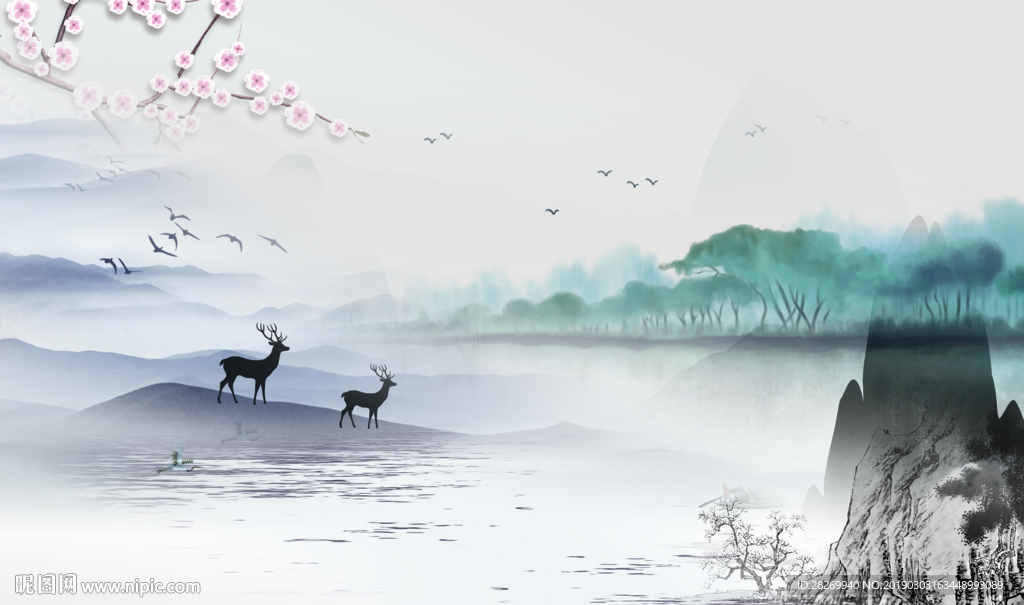 水墨山水画