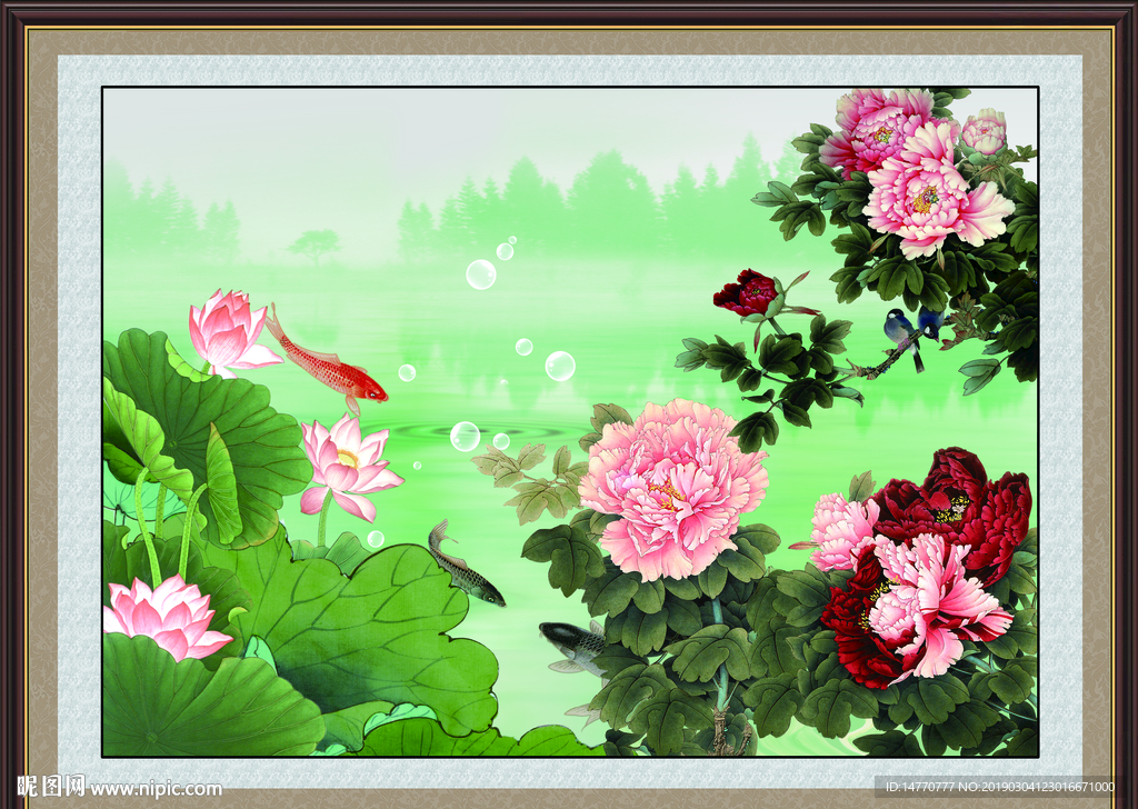 国画荷花