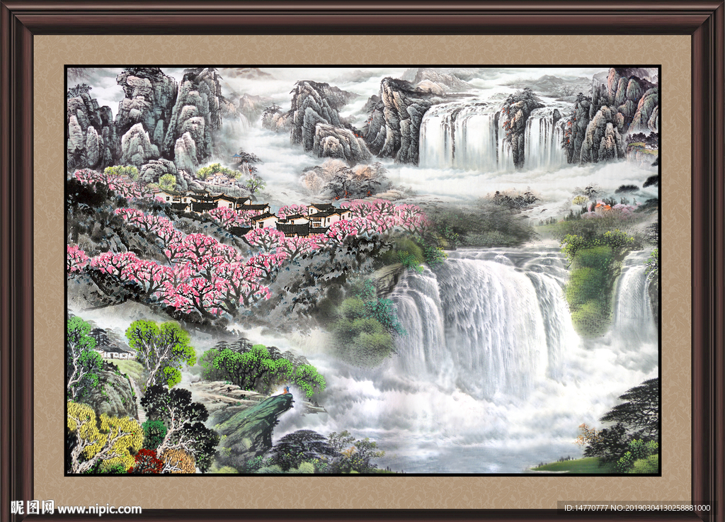瀑布 高山流水