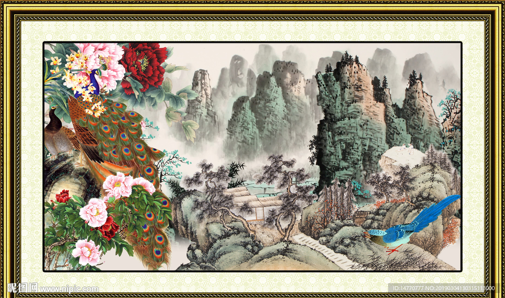 富贵孔雀图