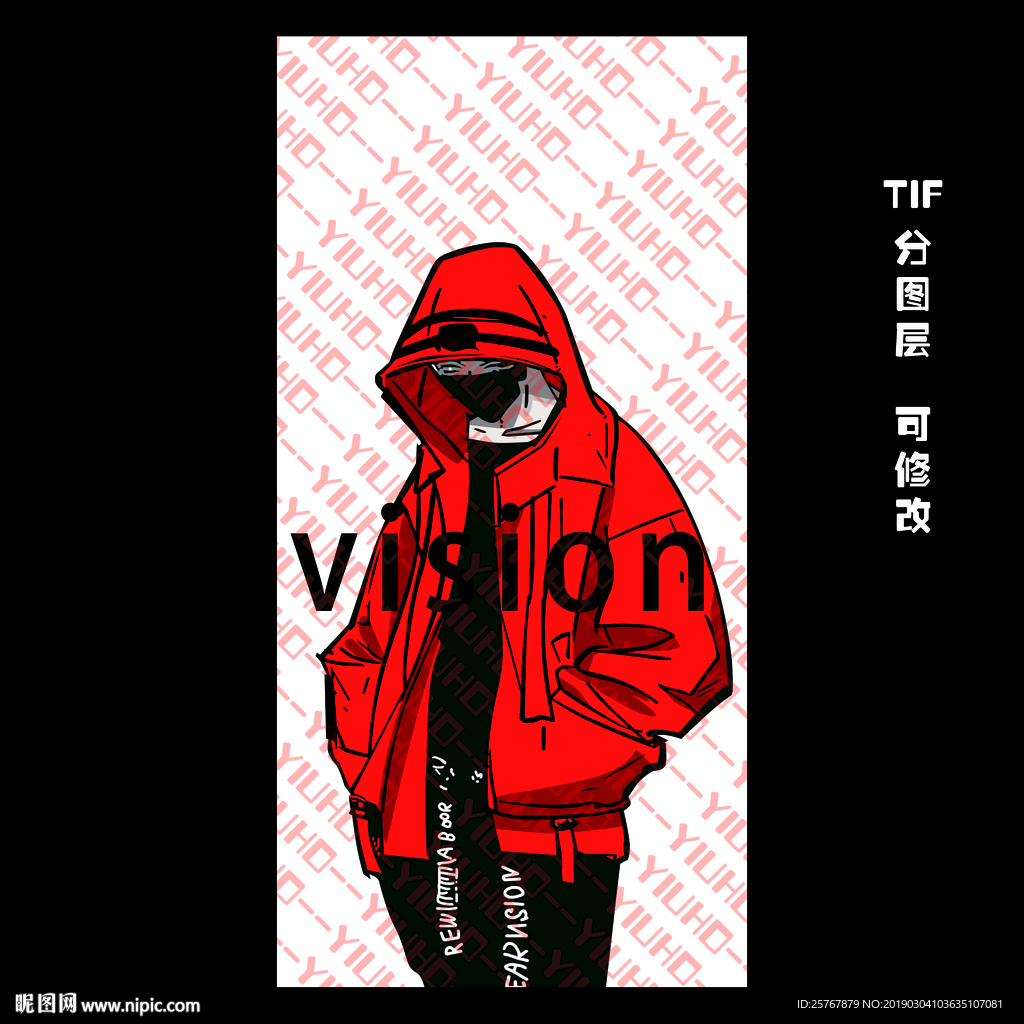 手机壳图案 潮流 潮牌 红衣男