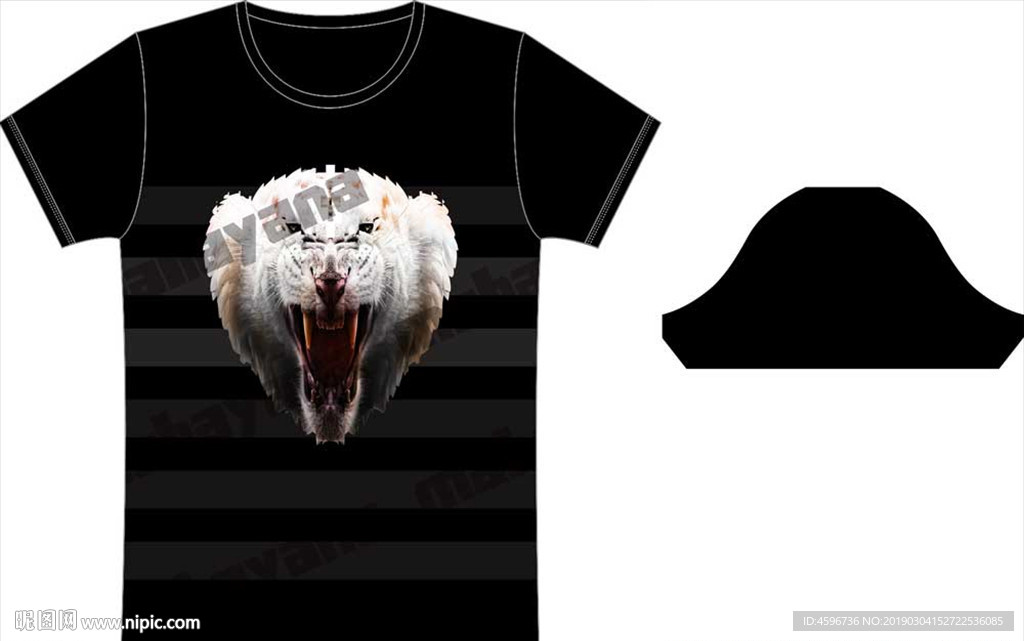 大牌豹头男装数码印花T恤
