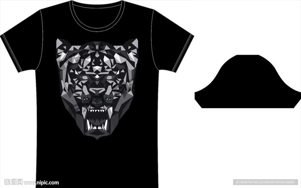 大牌豹头男装T恤图案