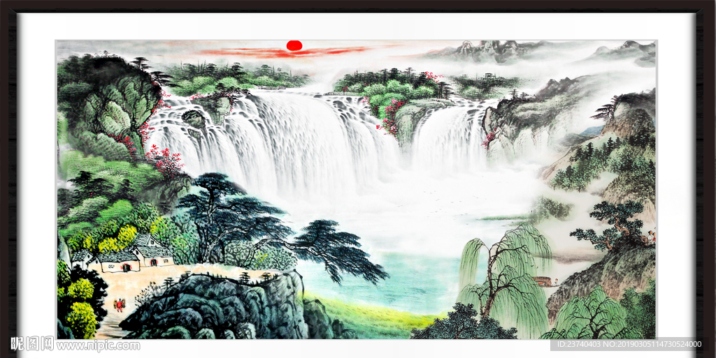 国画瀑布