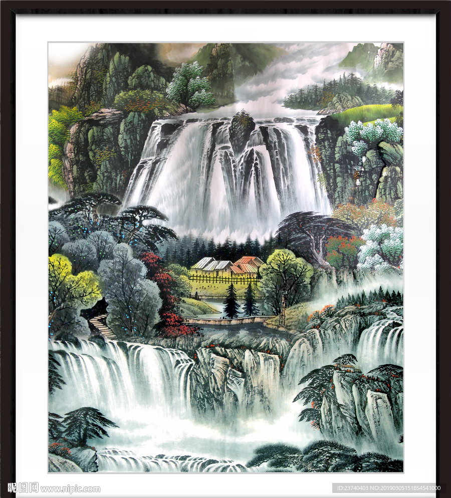 国画瀑布