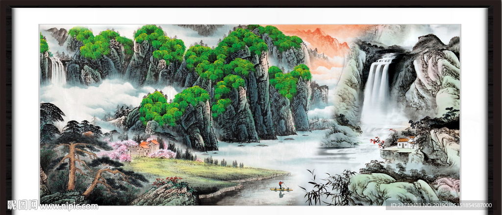 国画瀑布