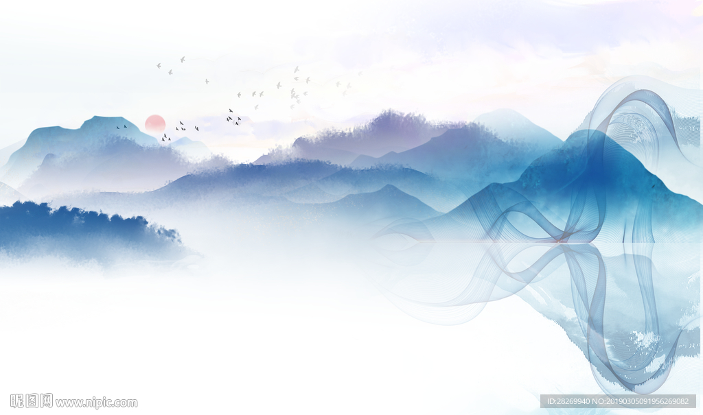 水墨山