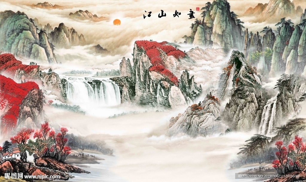 江山如画背景墙