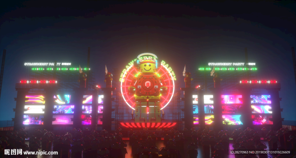C4D音乐节舞台