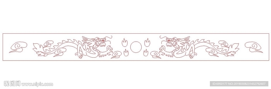 祥云双龙戏珠线雕精雕浮雕