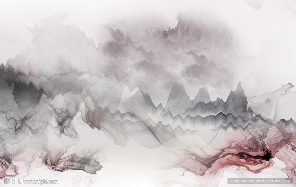 黑白山水画