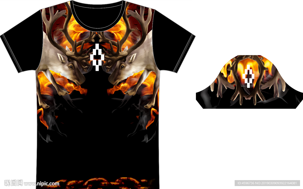 男装 T恤 数码 印花 图案
