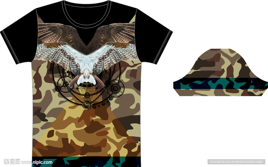 男装T恤数码印花图案高清