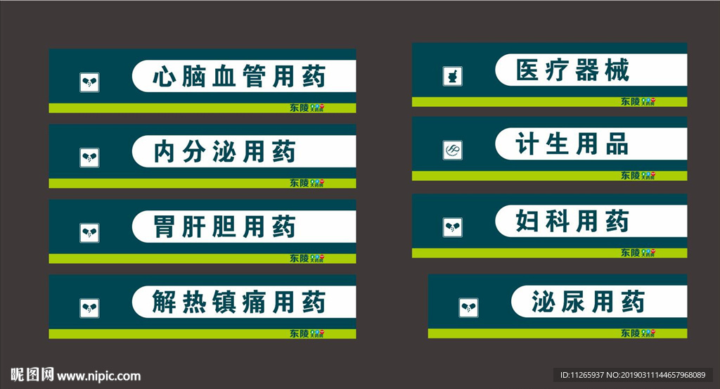 东陵大药房分区标识海报