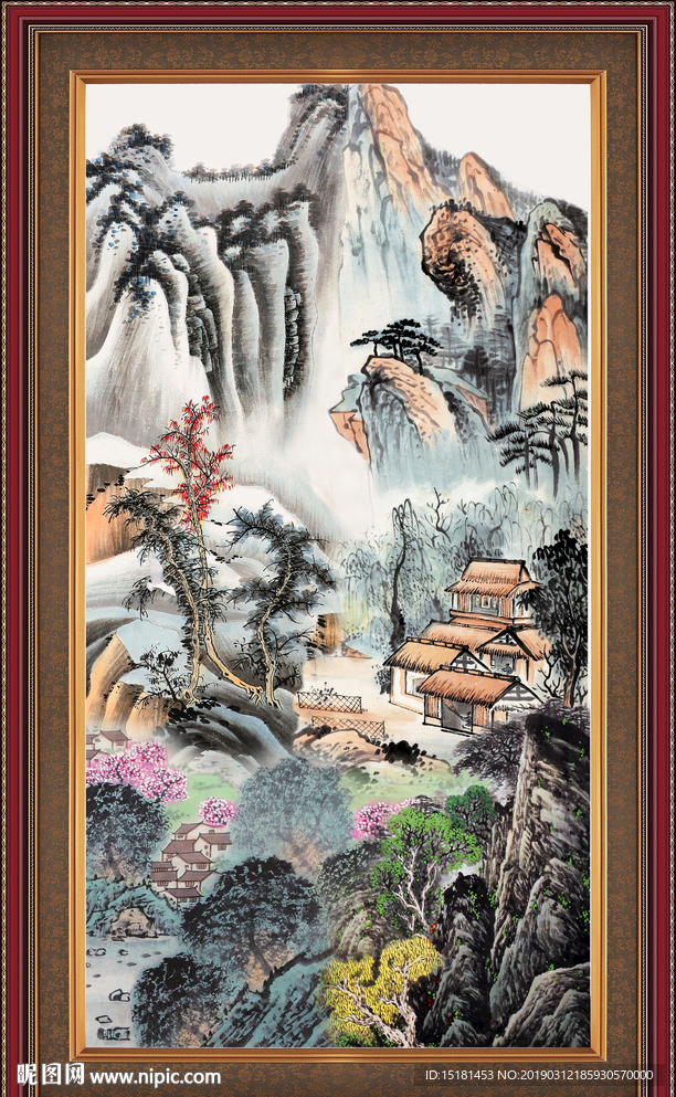 竖幅山水