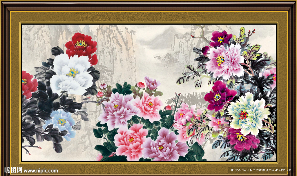 国画牡丹