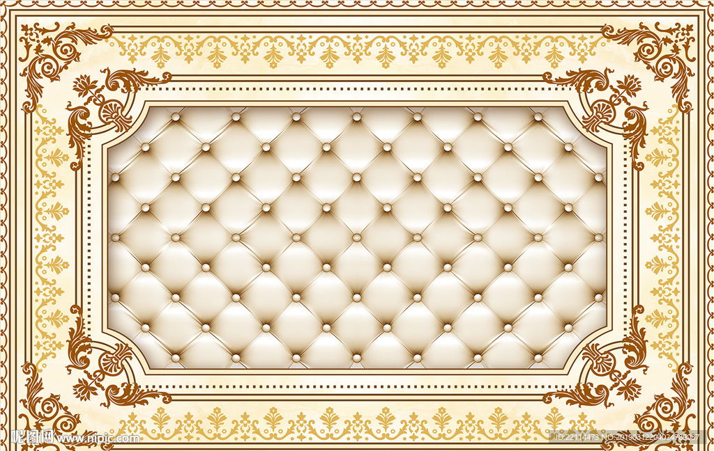 3D欧式花纹立体软包壁画背景墙