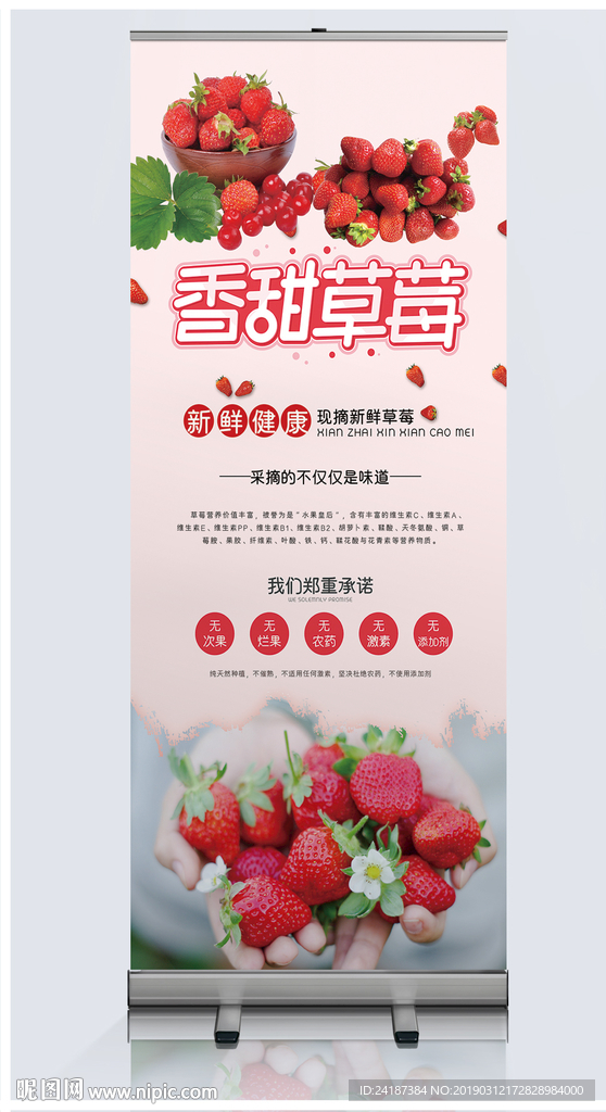 草莓采摘x展架