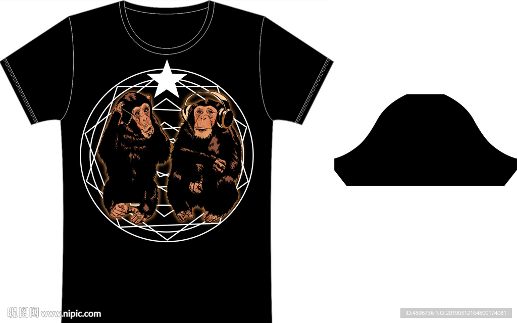 男装 T恤  印花 高清