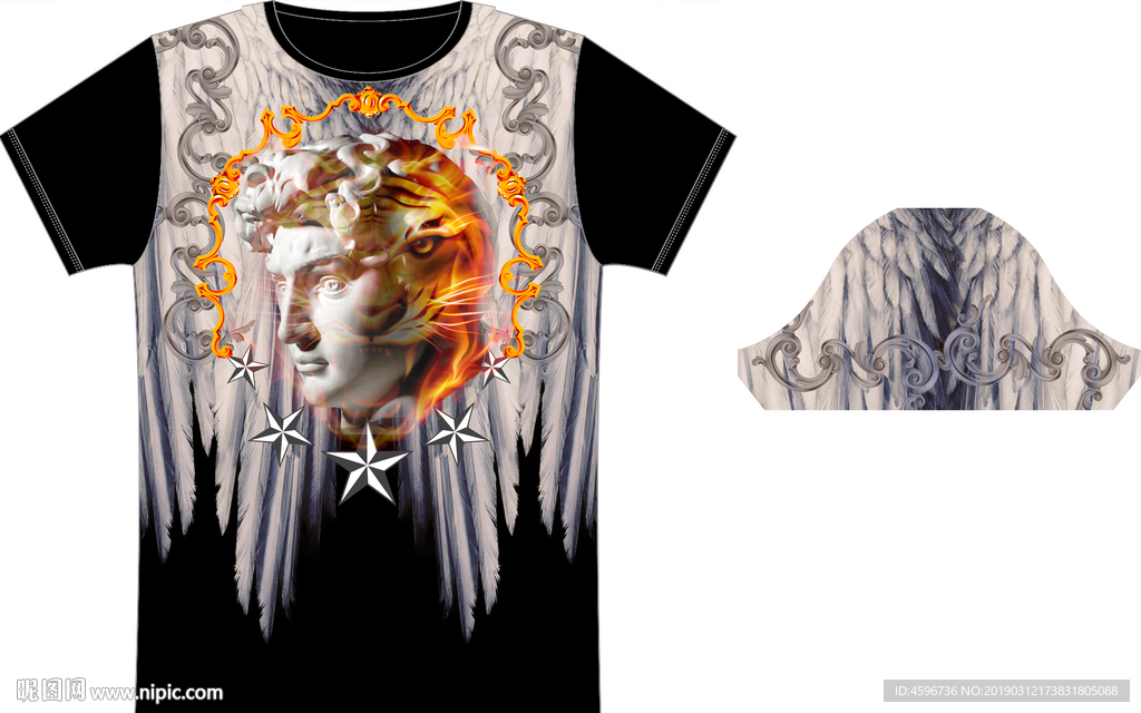 男装 T恤 数码 印花 高清
